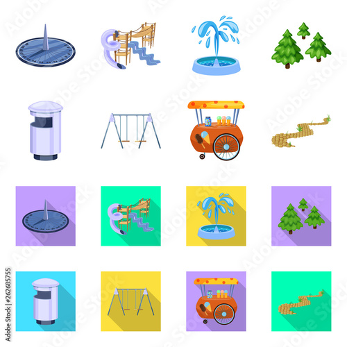 Vector design of urban and street icon. Collection of urban and relaxation stock vector illustration.