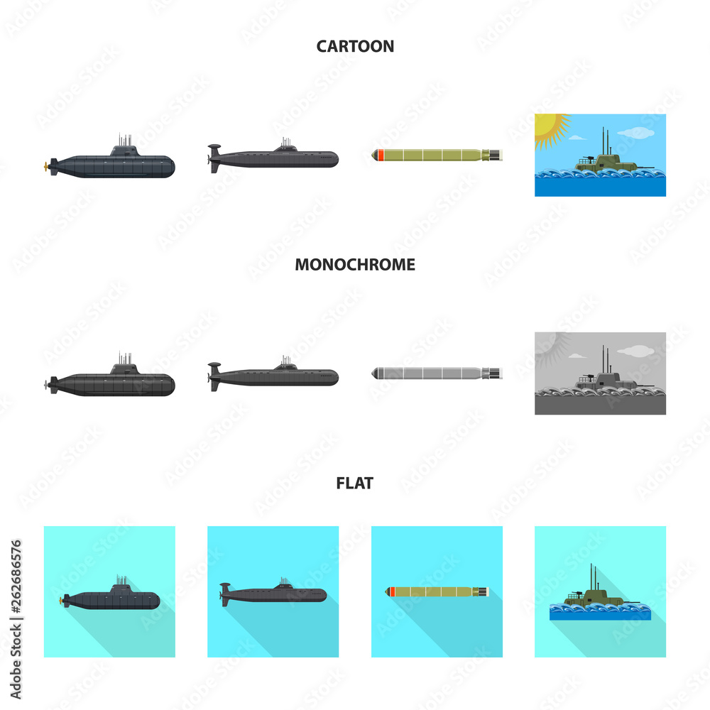 Vector design of war  and ship logo. Collection of war  and fleet stock symbol for web.