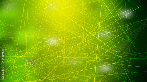 Abstract Random Intersecting Lines Dark Green Background Illustration