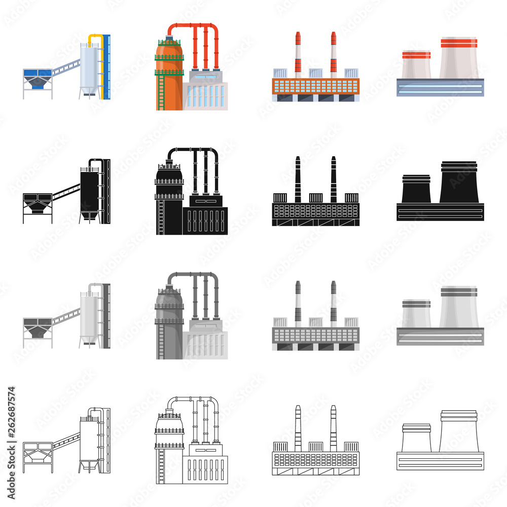 Vector design of production and structure sign. Collection of production and technology vector icon for stock.
