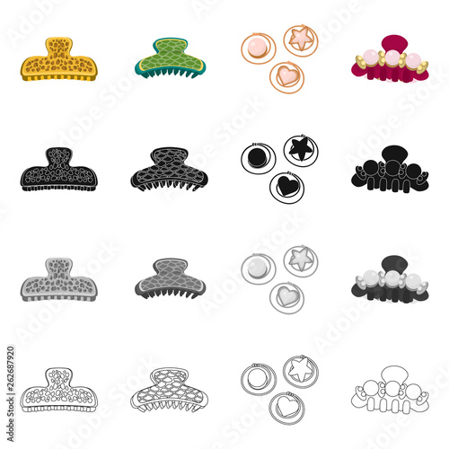 Vector illustration of beauty and fashion icon. Collection of beauty and female stock vector illustration.