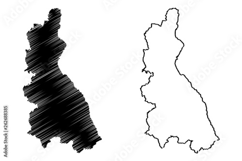 Cajamarca Region (Republic of Peru, Regions of Peru) map vector illustration, scribble sketch Cajamarca map photo