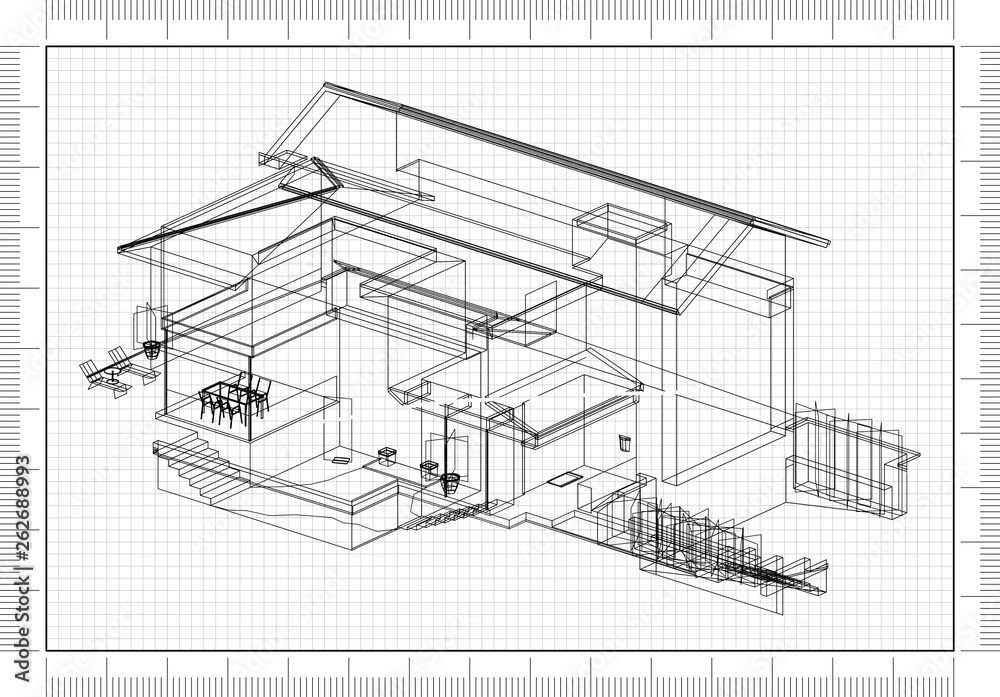 Fototapeta premium House Architect Blueprint 