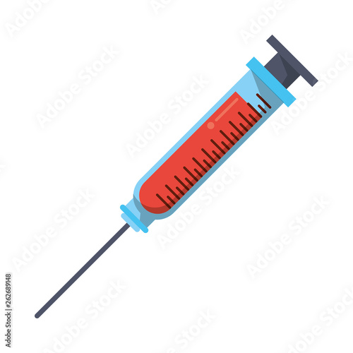 Medical blood syringe isolated