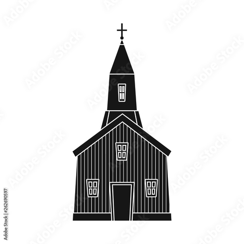 Vector design of church and catholic logo. Collection of church and prayer stock vector illustration.