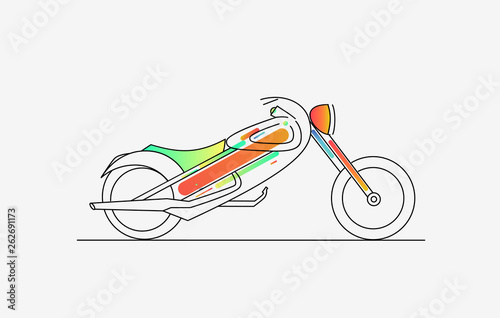 Motor Bike icon vector line art design. Vector illustration.