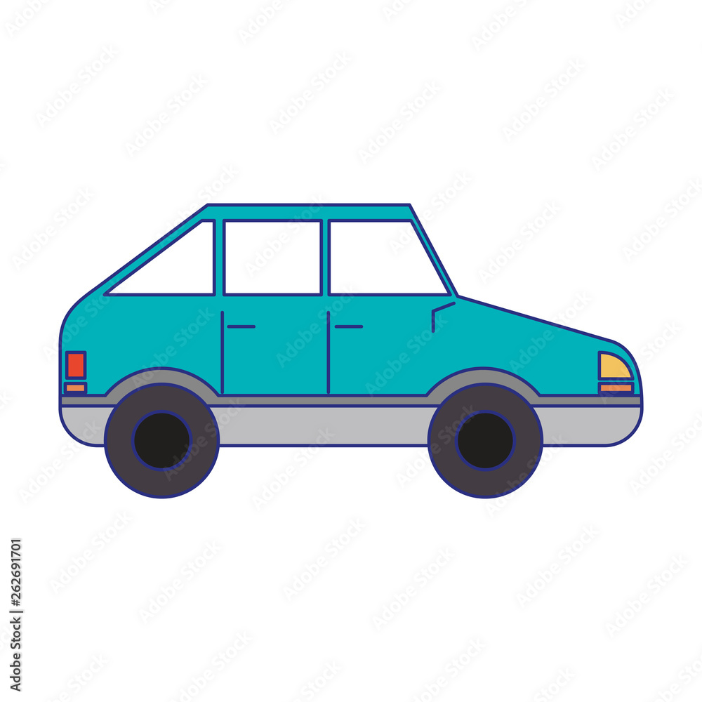 Coupe car vehicle sideview blue lines
