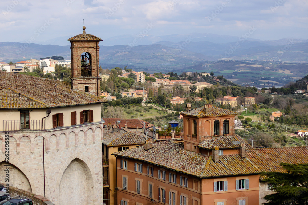 View of Perugia town, Umbria region, Italy