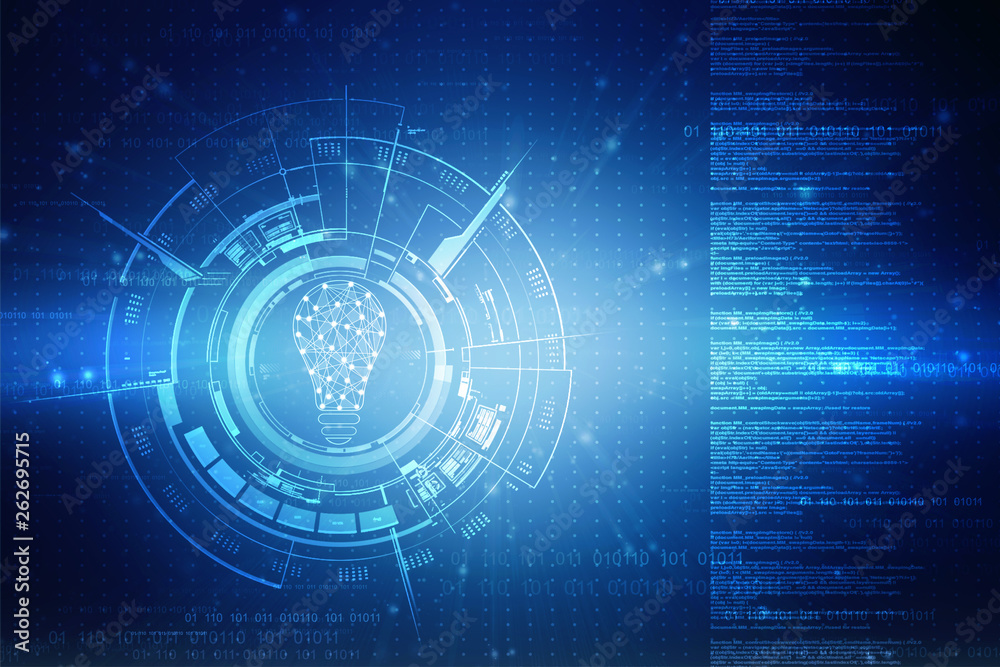 Obraz premium 2d illustration bulb future technology, innovation background, creative idea concept