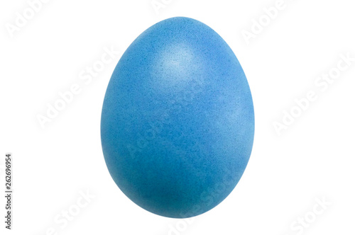 Isolated Blue Easter Egg on white background - fine edge