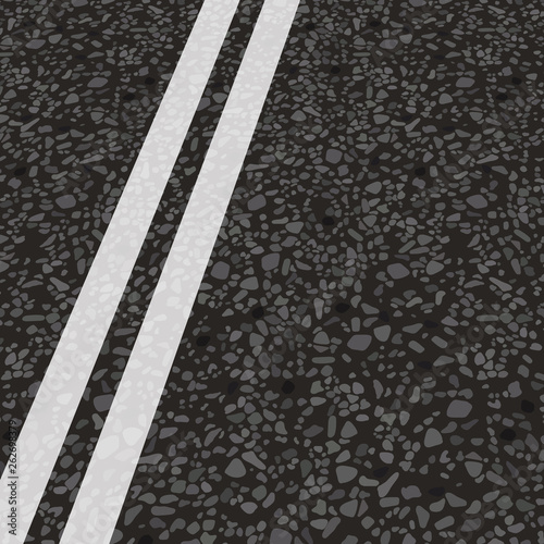Double solid strip on road.