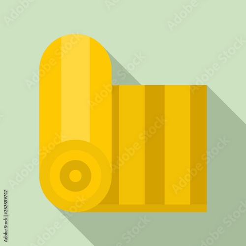 Yoga mattress icon. Flat illustration of yoga mattress vector icon for web design