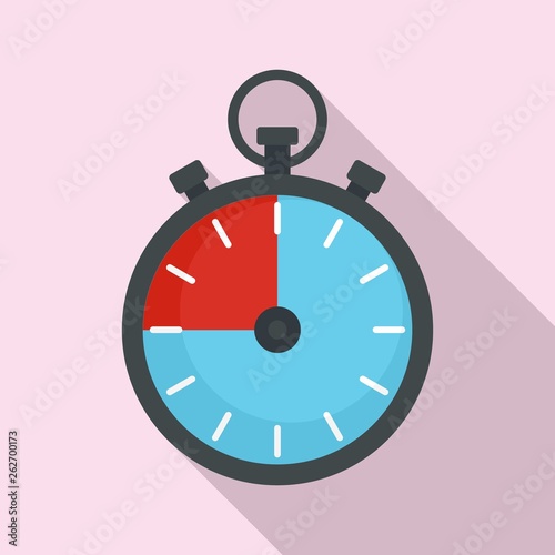 Fitness stopwatch icon. Flat illustration of fitness stopwatch vector icon for web design