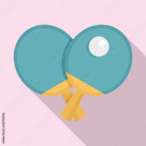 Ping pong paddle icon. Flat illustration of ping pong paddle vector icon for web design