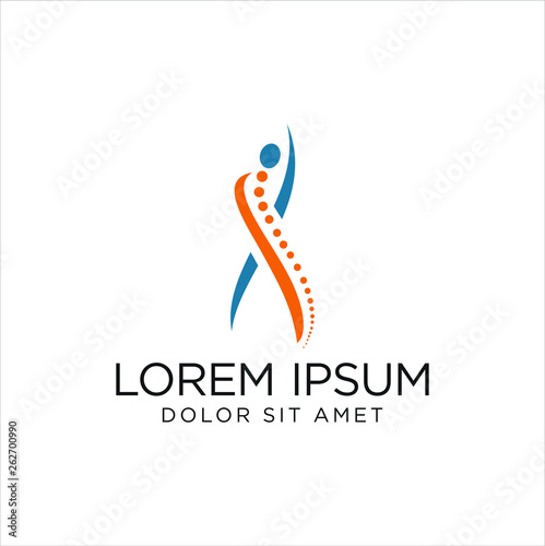 Chiropractic Spine Logo Design, Chiropractic Medical Center, Spine And Backache Icon Logo,  Abstract Chiropractic Health Care