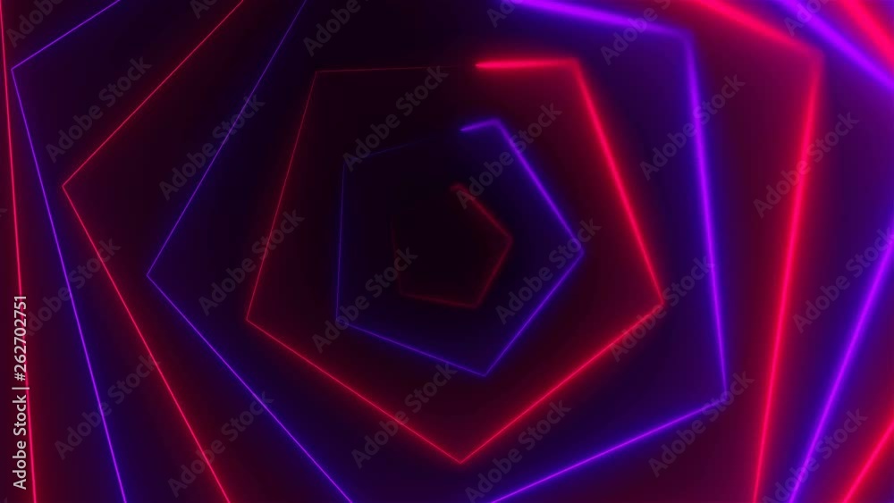 Hexagonal bright long abstract neon tunnel is in the dark space, 3d rendering computer generated background Hexagonal bright long abstract neon tunnel is in the dark space, 3d rendering computer generated background