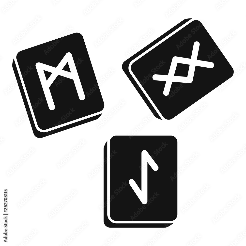 Runes cube icon. Simple illustration of runes cube vector icon for web design isolated on white background Runes cube icon. Simple illustration of runes cube vector icon for web design isolated on white background