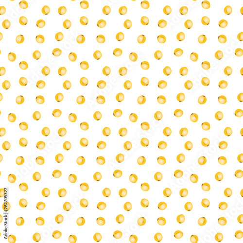 Seamless pattern with seeds. Yellow seeds on white background. Vector