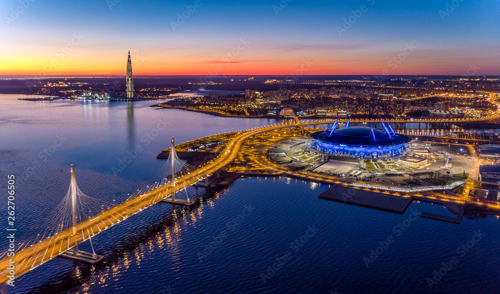 Saint-Petersburg, Russia. Aerial views to Gulf of Finland.
