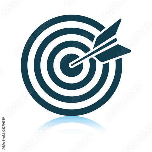 Target with dart in bulleye icon