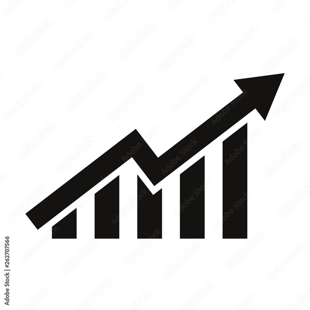 Black flat Trend icon with long shadow on white background