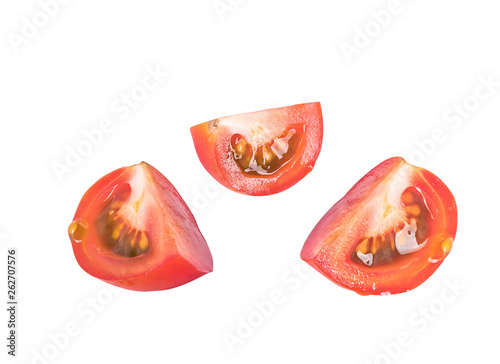 tomato slice isolated on white background
