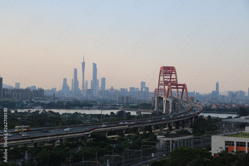 Fototapeta premium refinery at sunset
