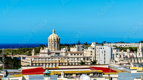 Havana, Cuba.  View from above of The Cathedral of the Virgin Mary of the Immaculate Conception of. La Catedral de la Virgen Maria de la Concepcion Inmaculada de La Habana.