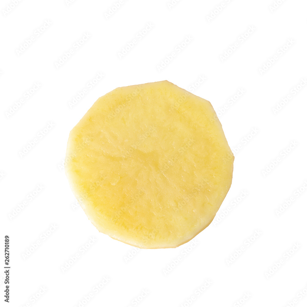 Raw Potato sliced isolated on white background