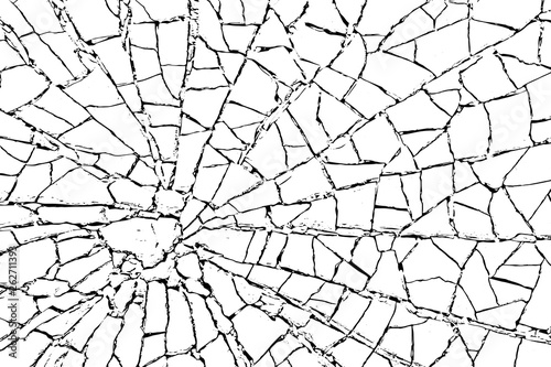 The cracks texture white and black. Vector background.Cracked earth. Structure of cracking. Cracks in dry surface soil texture. shards