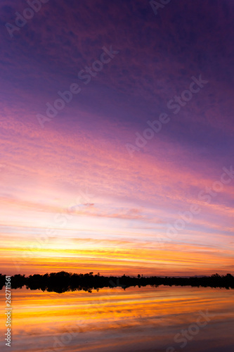 .colorful dramatic sky with cloud at sunset.