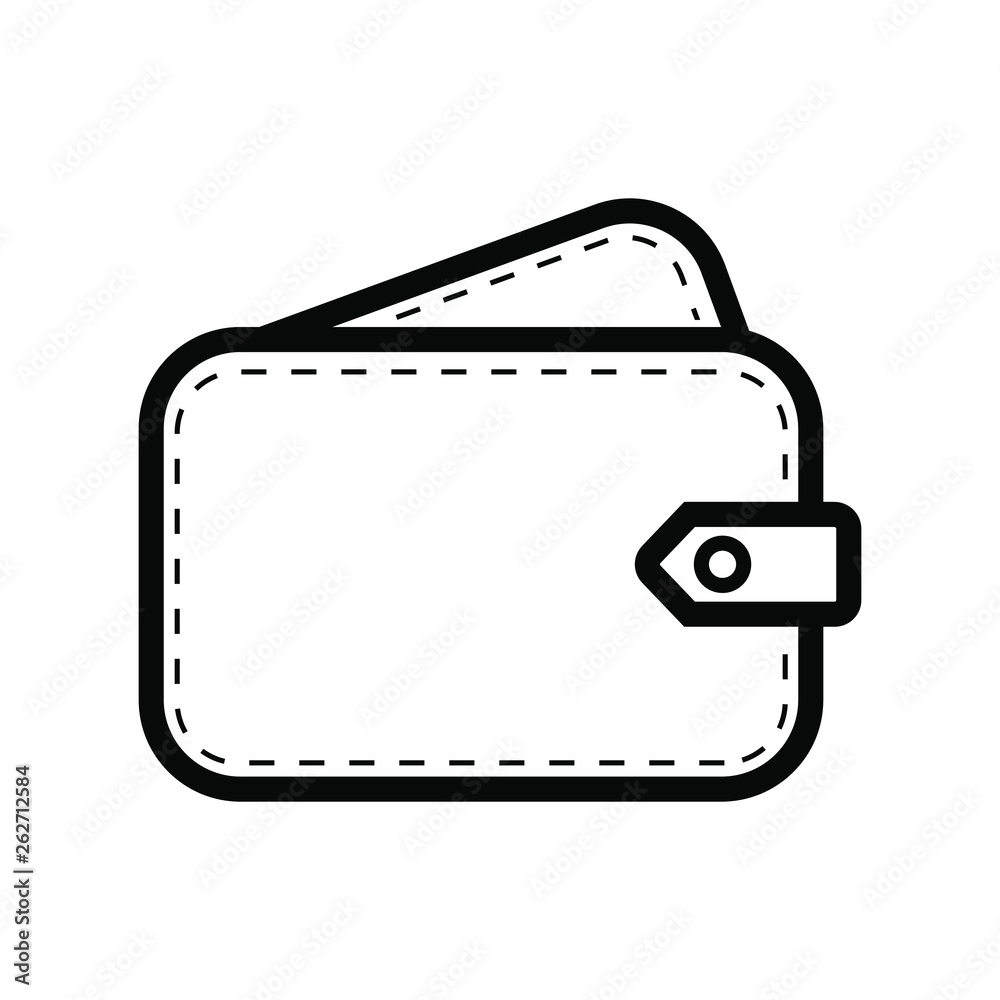 Wallet Vector icon. Affordability sign. Cash savings symbol. Quality design element. Classic style wallet. Editable stroke. Wallet Vector icon. Affordability sign. Cash savings symbol. Quality design element. Classic style wallet. Editable stroke.