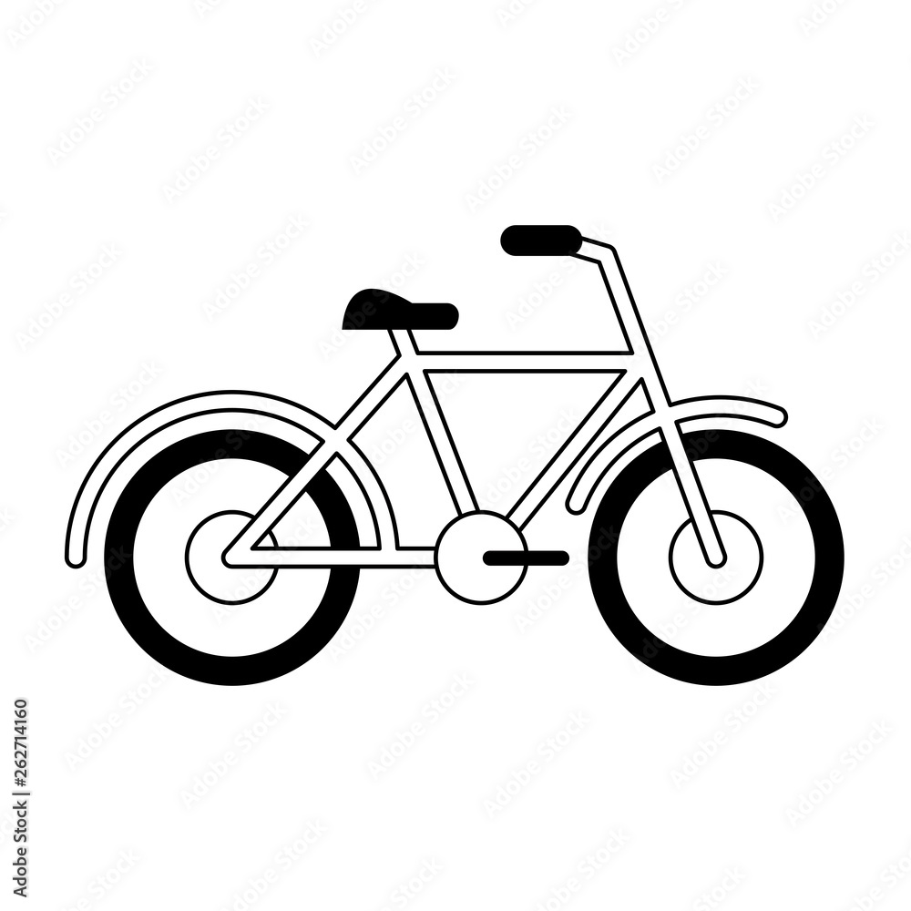 Fototapeta premium Bicycle Sport Vehicle Isolated black and white