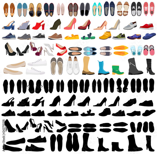  isolated, set of men's and women's shoes