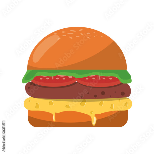 Hamburger fast food cartoon