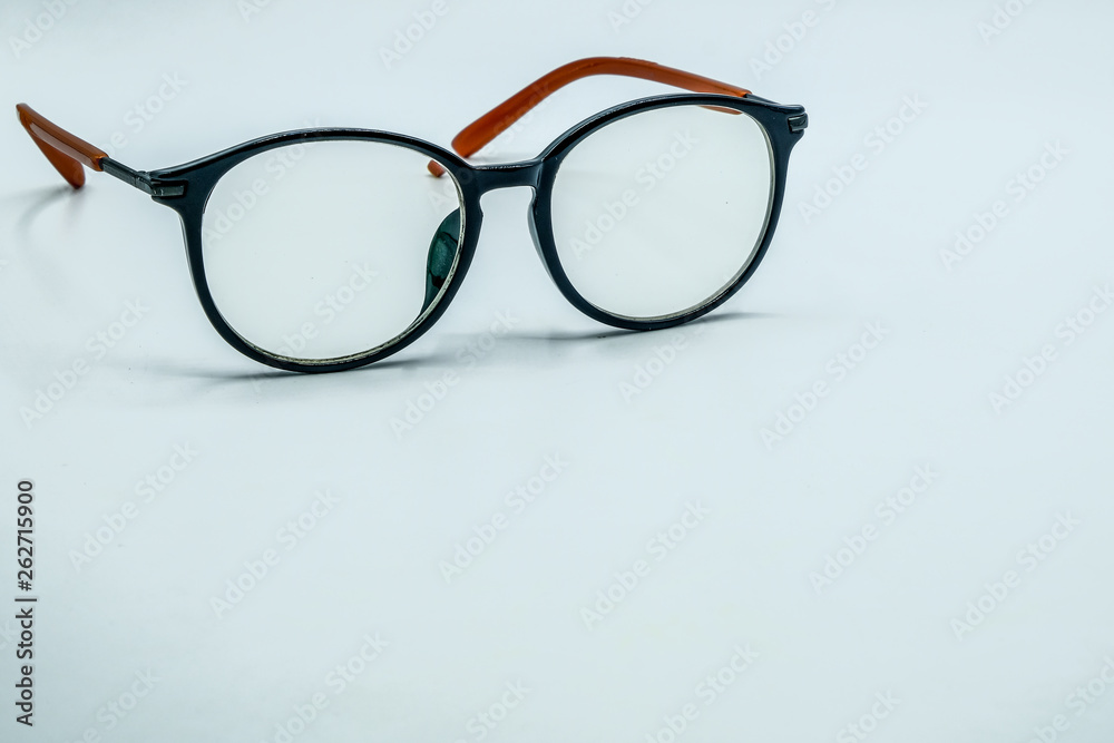 Round Glasses Women.Already used The image is sharp close.Is a good background.Suitable for use. Round Glasses Women.Already used The image is sharp close.Is a good background.Suitable for use.