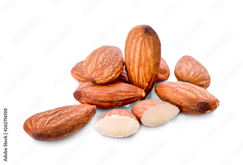 Almonds isolated on white background Almonds isolated on white background