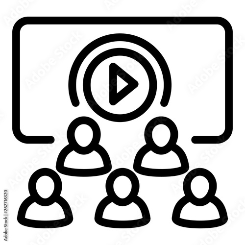 Multiple video viewing icon. Outline multiple video viewing vector icon for web design isolated on white background