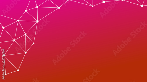 Abstractly connected points on colorful background, technology abstract background. Technology Concept, LowPoly, Polygons, Triangles, Network, Social Network, IOT, Internet