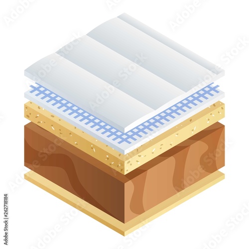 Mattress section icon. Isometric of mattress section vector icon for web design isolated on white background