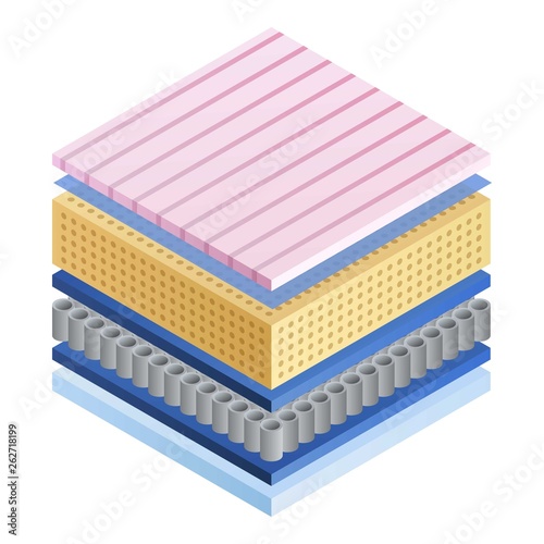 Mattress component icon. Isometric of mattress component vector icon for web design isolated on white background