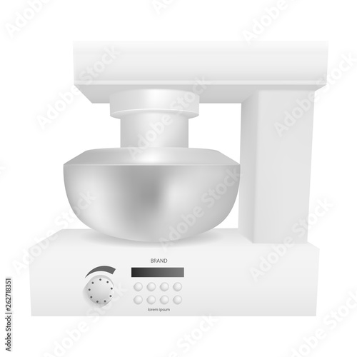 Modern food processor icon. Realistic illustration of modern food processor vector icon for web design isolated on white background