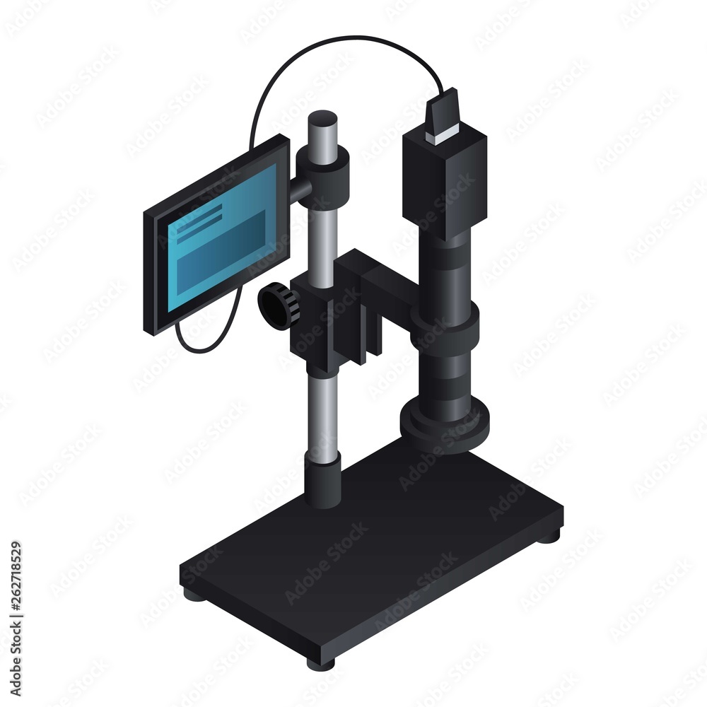 Digital microscope icon. Isometric of digital microscope vector icon for web design isolated on white background Digital microscope icon. Isometric of digital microscope vector icon for web design isolated on white background