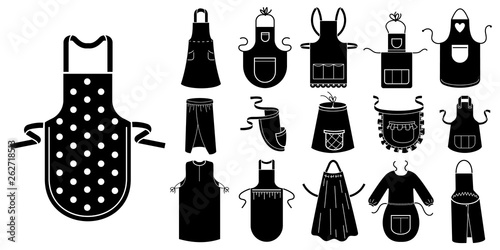 Apron icons set. Simple set of apron vector icons for web design on white background