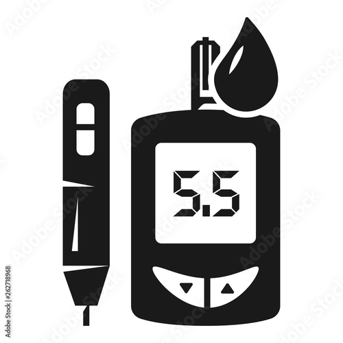Medical glucose meter icon. Simple illustration of medical glucose meter vector icon for web design isolated on white background