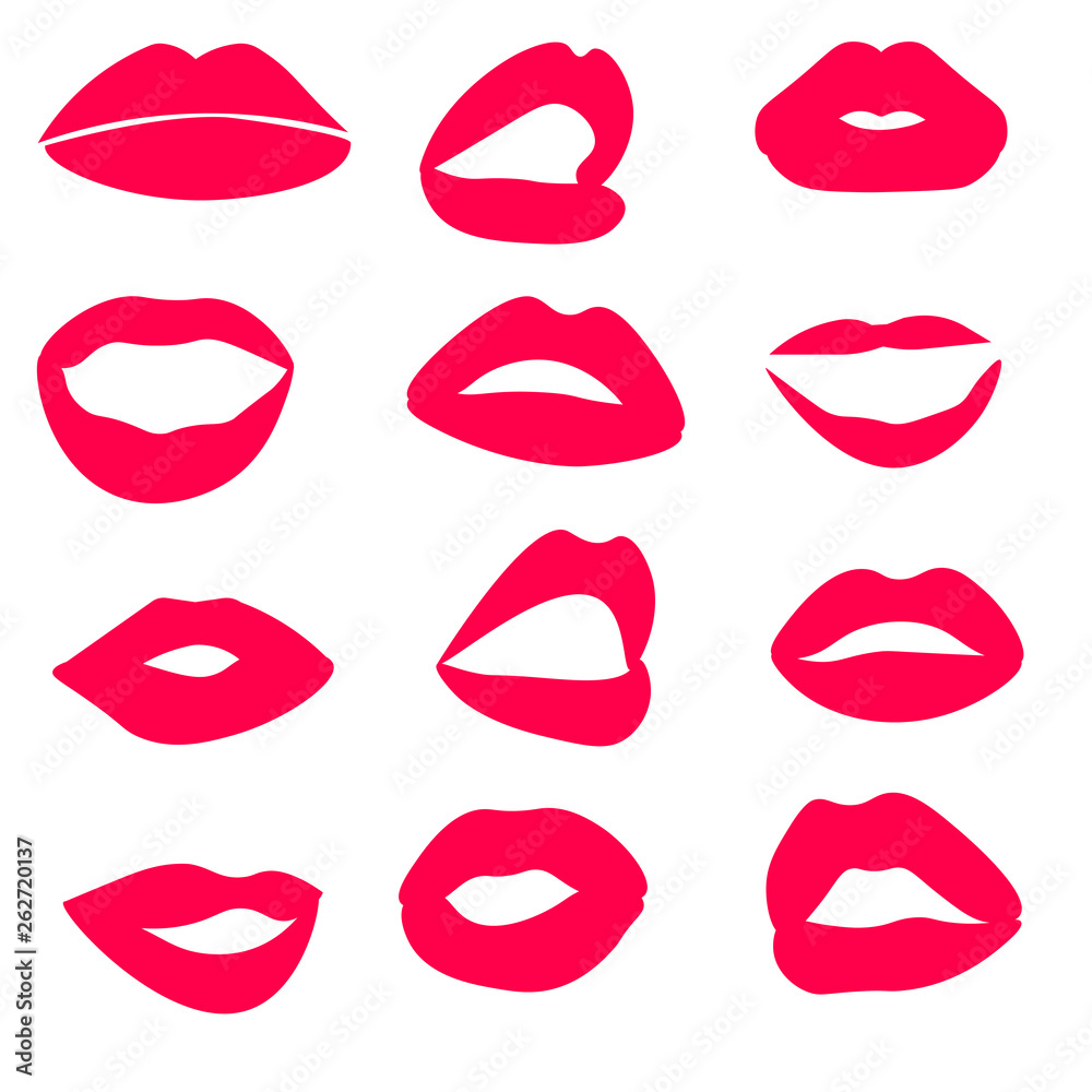 Set of red lips vector Set of red lips vector