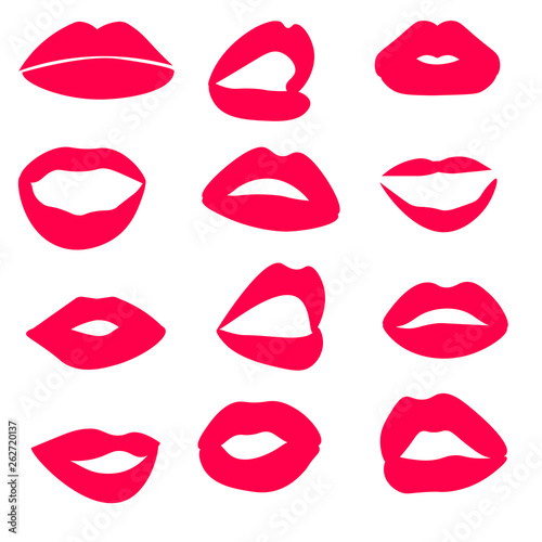 Set of red lips vector