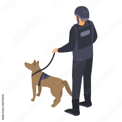 Police cynologist icon. Isometric of police cynologist vector icon for web design isolated on white background