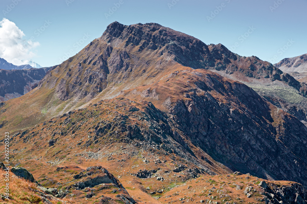 Panoramic view of the Tochuhorn to the Simplon pass in Switzerland.