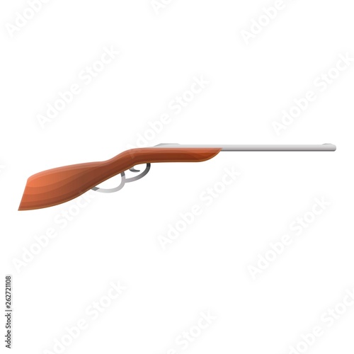Old hunting rifle icon. Cartoon of old hunting rifle vector icon for web design isolated on white background